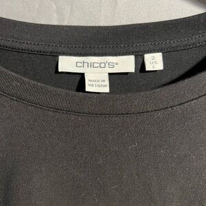 Chico's Charcoal Crew Neck Top
